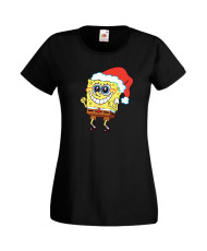 Дамска Коледна Тениска Подарък За Коледа Нова Година Spongebob Christmas Hat