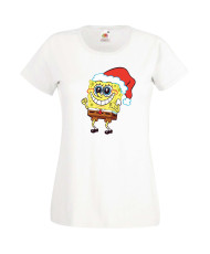 Дамска Коледна Тениска Подарък За Коледа Нова Година Spongebob Christmas Hat