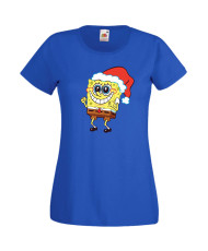 Дамска Коледна Тениска Подарък За Коледа Нова Година Spongebob Christmas Hat