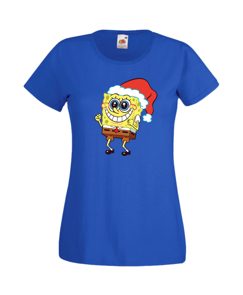 Дамска Коледна Тениска Подарък За Коледа Нова Година Spongebob Christmas Hat Дамска Коледна Тениска Подарък За Коледа Нова Година Spongebob Christmas Hat