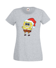 Дамска Коледна Тениска Подарък За Коледа Нова Година Spongebob Christmas Hat