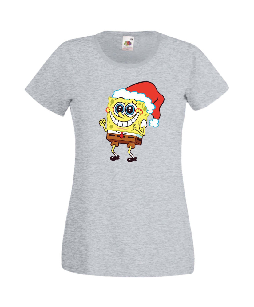 Дамска Коледна Тениска Подарък За Коледа Нова Година Spongebob Christmas Hat Дамска Коледна Тениска Подарък За Коледа Нова Година Spongebob Christmas Hat