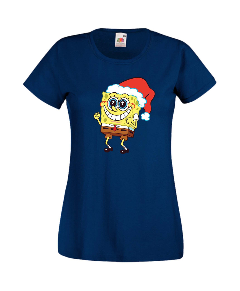 Дамска Коледна Тениска Подарък За Коледа Нова Година Spongebob Christmas Hat Дамска Коледна Тениска Подарък За Коледа Нова Година Spongebob Christmas Hat