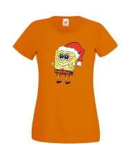 Дамска Коледна Тениска Подарък За Коледа Нова Година Spongebob Christmas Hat