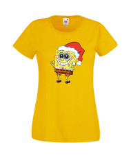 Дамска Коледна Тениска Подарък За Коледа Нова Година Spongebob Christmas Hat