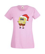 Дамска Коледна Тениска Подарък За Коледа Нова Година Spongebob Christmas Hat