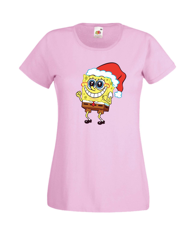 Дамска Коледна Тениска Подарък За Коледа Нова Година Spongebob Christmas Hat Дамска Коледна Тениска Подарък За Коледа Нова Година Spongebob Christmas Hat