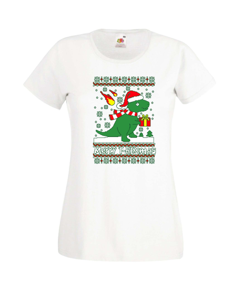 Дамска Коледна Тениска Подарък За Коледа Нова Година T-Rex Christmas Дамска Коледна Тениска Подарък За Коледа Нова Година T-Rex Christmas
