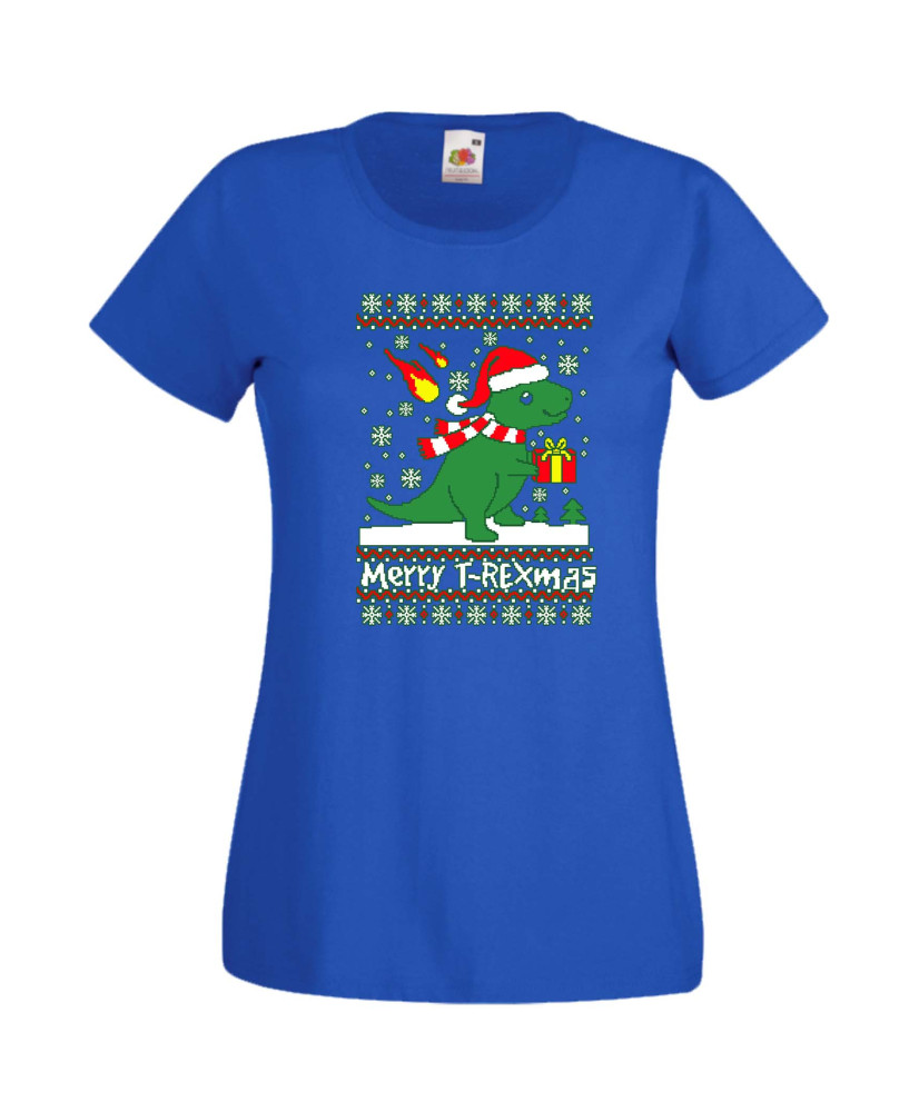 Дамска Коледна Тениска Подарък За Коледа Нова Година T-Rex Christmas Дамска Коледна Тениска Подарък За Коледа Нова Година T-Rex Christmas