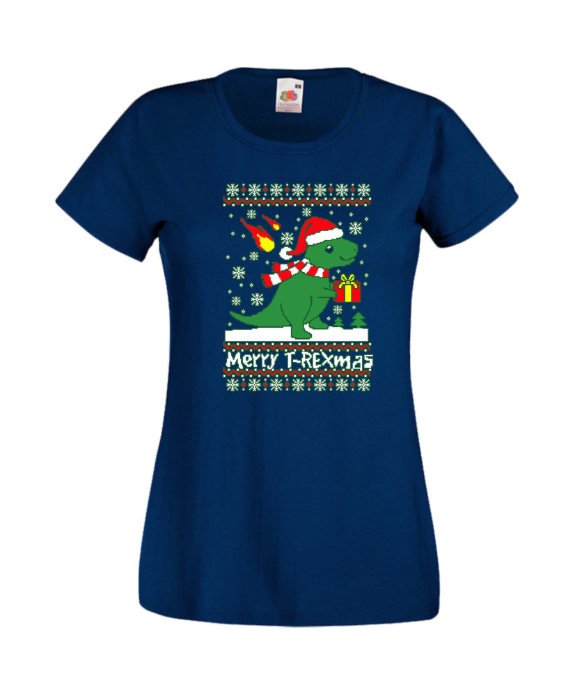 Дамска Коледна Тениска Подарък За Коледа Нова Година T-Rex Christmas Дамска Коледна Тениска Подарък За Коледа Нова Година T-Rex Christmas