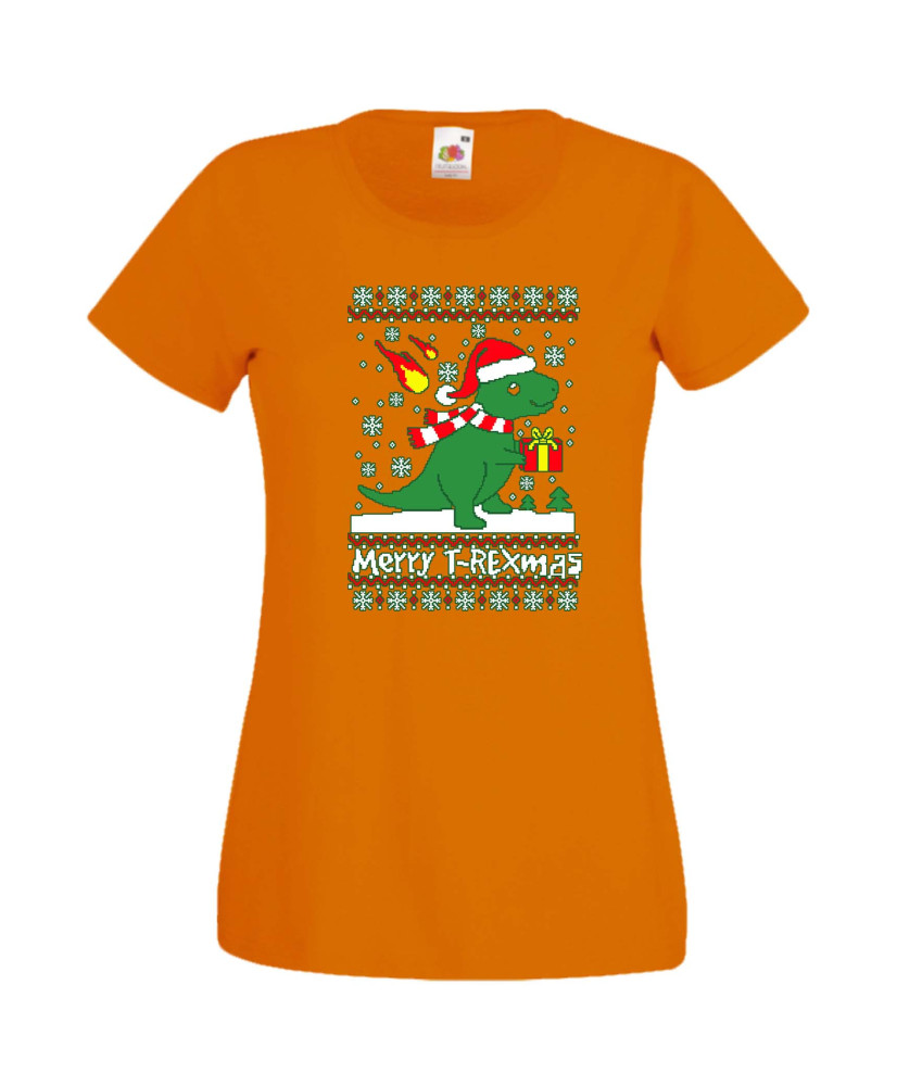Дамска Коледна Тениска Подарък За Коледа Нова Година T-Rex Christmas Дамска Коледна Тениска Подарък За Коледа Нова Година T-Rex Christmas