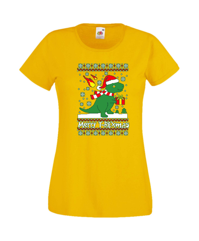 Дамска Коледна Тениска Подарък За Коледа Нова Година T-Rex Christmas Дамска Коледна Тениска Подарък За Коледа Нова Година T-Rex Christmas