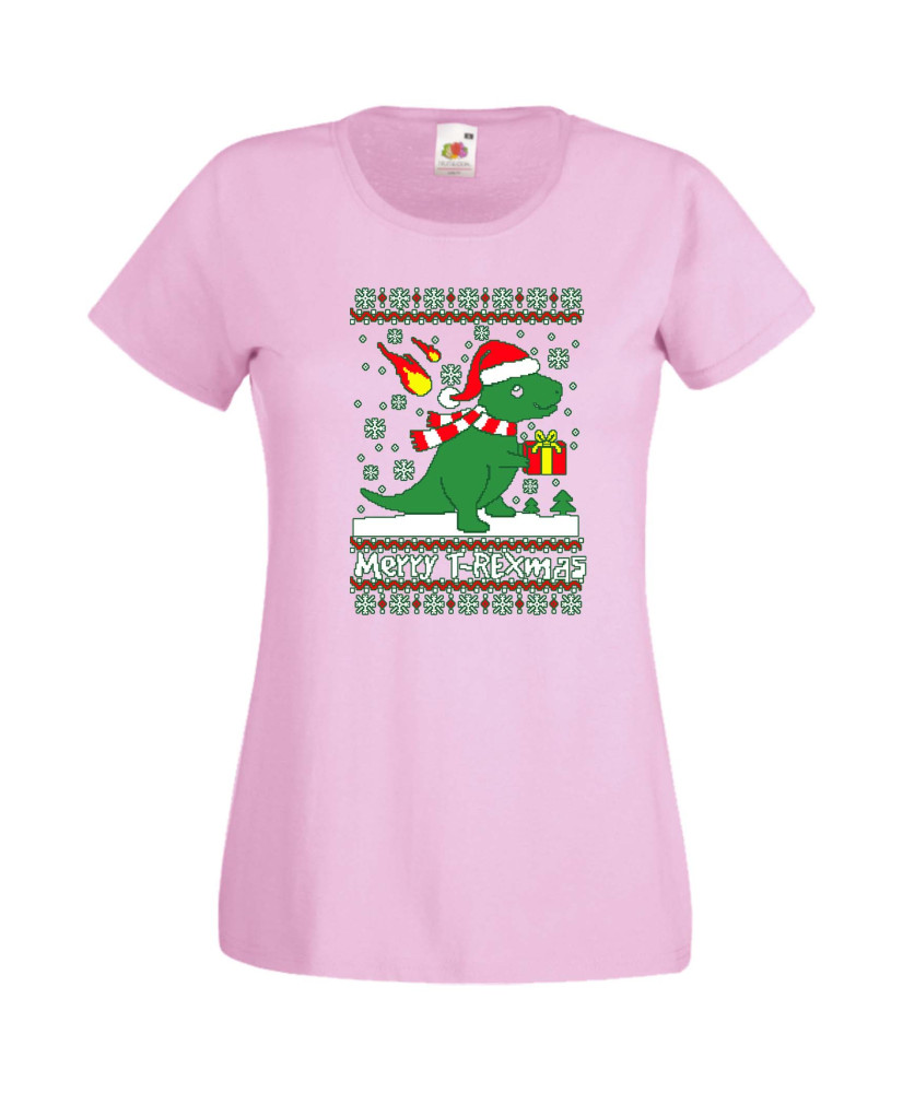Дамска Коледна Тениска Подарък За Коледа Нова Година T-Rex Christmas Дамска Коледна Тениска Подарък За Коледа Нова Година T-Rex Christmas