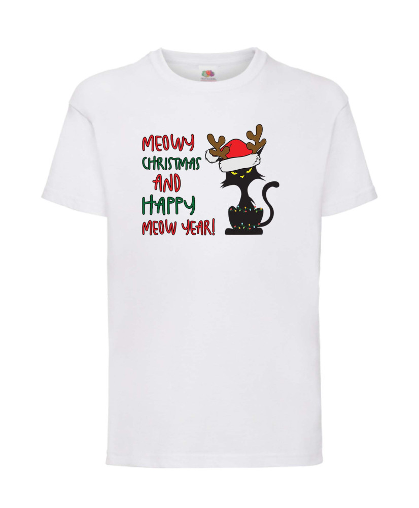 Детска Тениска Meowy Christmas And Happy Meow Year