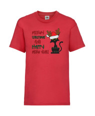 Детска Тениска Meowy Christmas And Happy Meow Year