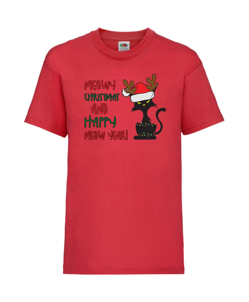 Детска Тениска Meowy Christmas And Happy Meow Year