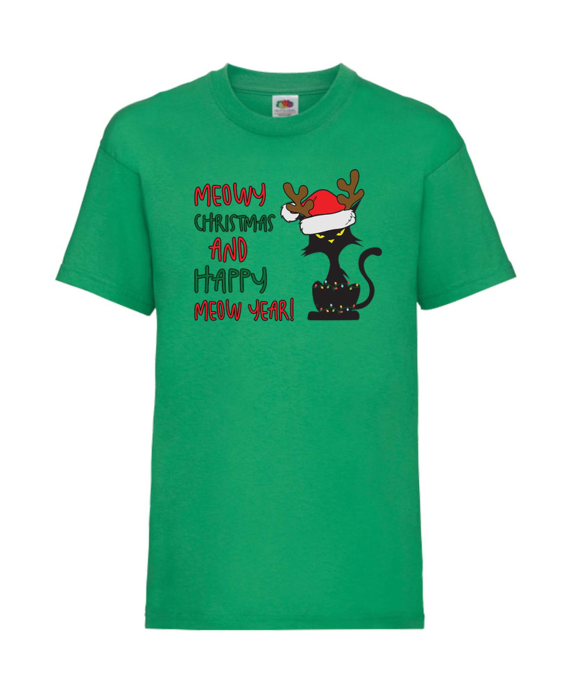 Детска Тениска Meowy Christmas And Happy Meow Year