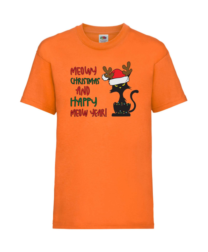 Детска Тениска Meowy Christmas And Happy Meow Year
