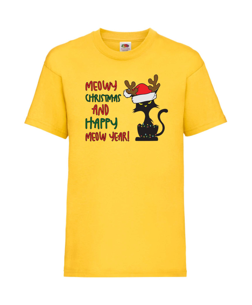 Детска Тениска Meowy Christmas And Happy Meow Year