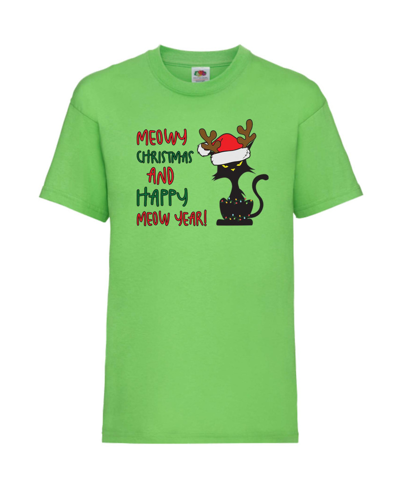 Детска Тениска Meowy Christmas And Happy Meow Year