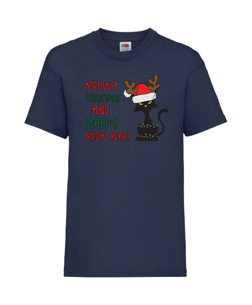 Детска Тениска Meowy Christmas And Happy Meow Year