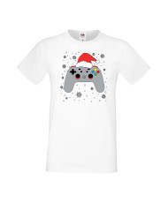Мъжка Коледна Тениска Подарък За Коледа Нова Година Christmas Gamer Gamepad