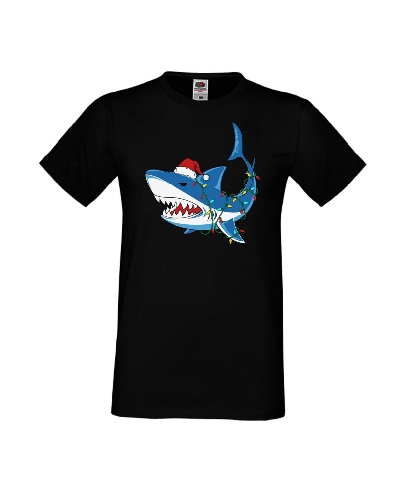Мъжка Коледна Тениска Подарък За Коледа Нова Година Christmas Shark