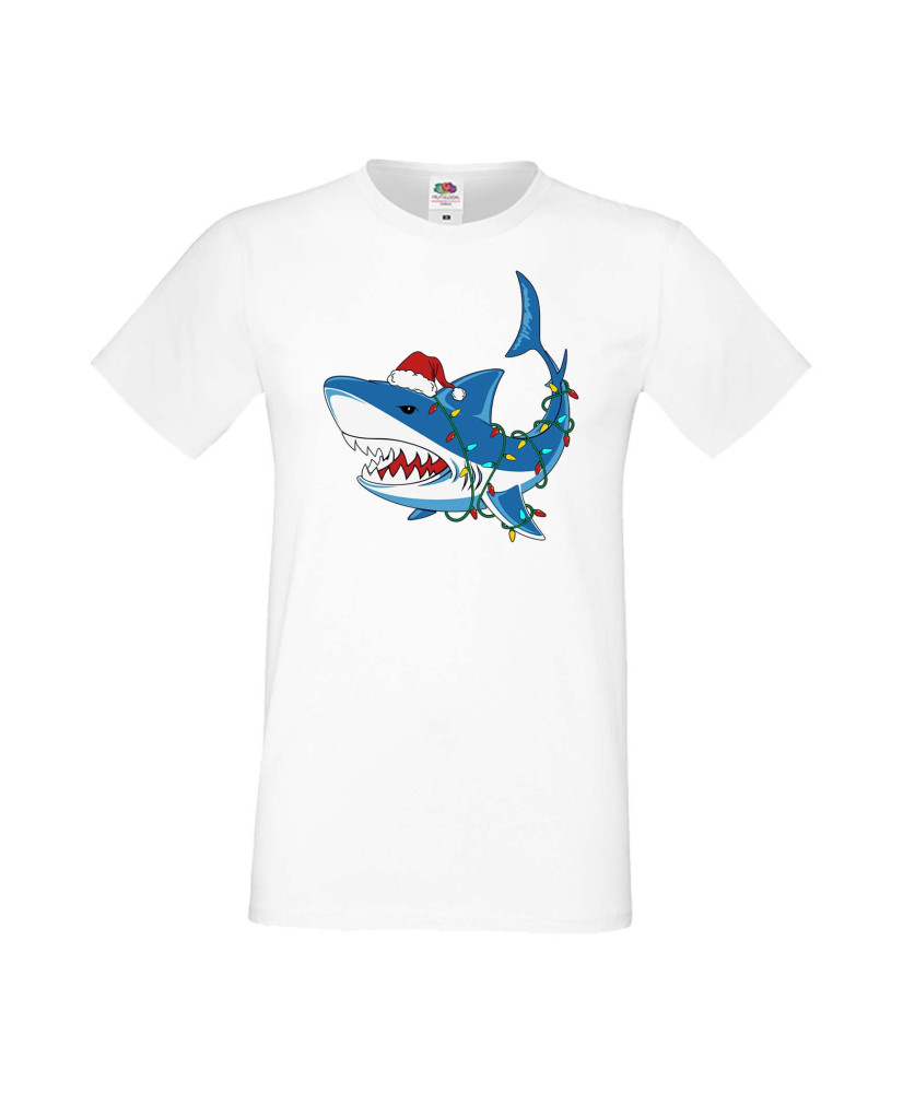 Мъжка Коледна Тениска Подарък За Коледа Нова Година Christmas Shark