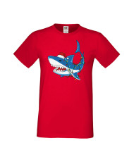 Мъжка Коледна Тениска Подарък За Коледа Нова Година Christmas Shark