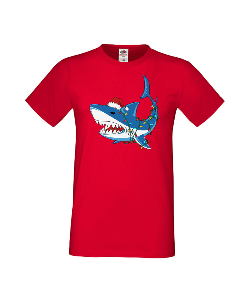 Мъжка Коледна Тениска Подарък За Коледа Нова Година Christmas Shark