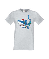 Мъжка Коледна Тениска Подарък За Коледа Нова Година Christmas Shark