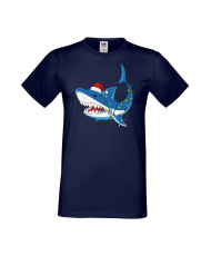 Мъжка Коледна Тениска Подарък За Коледа Нова Година Christmas Shark