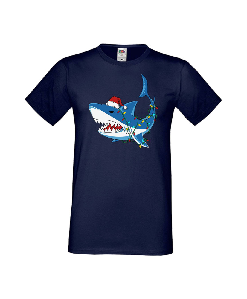 Мъжка Коледна Тениска Подарък За Коледа Нова Година Christmas Shark