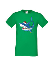 Мъжка Коледна Тениска Подарък За Коледа Нова Година Christmas Shark