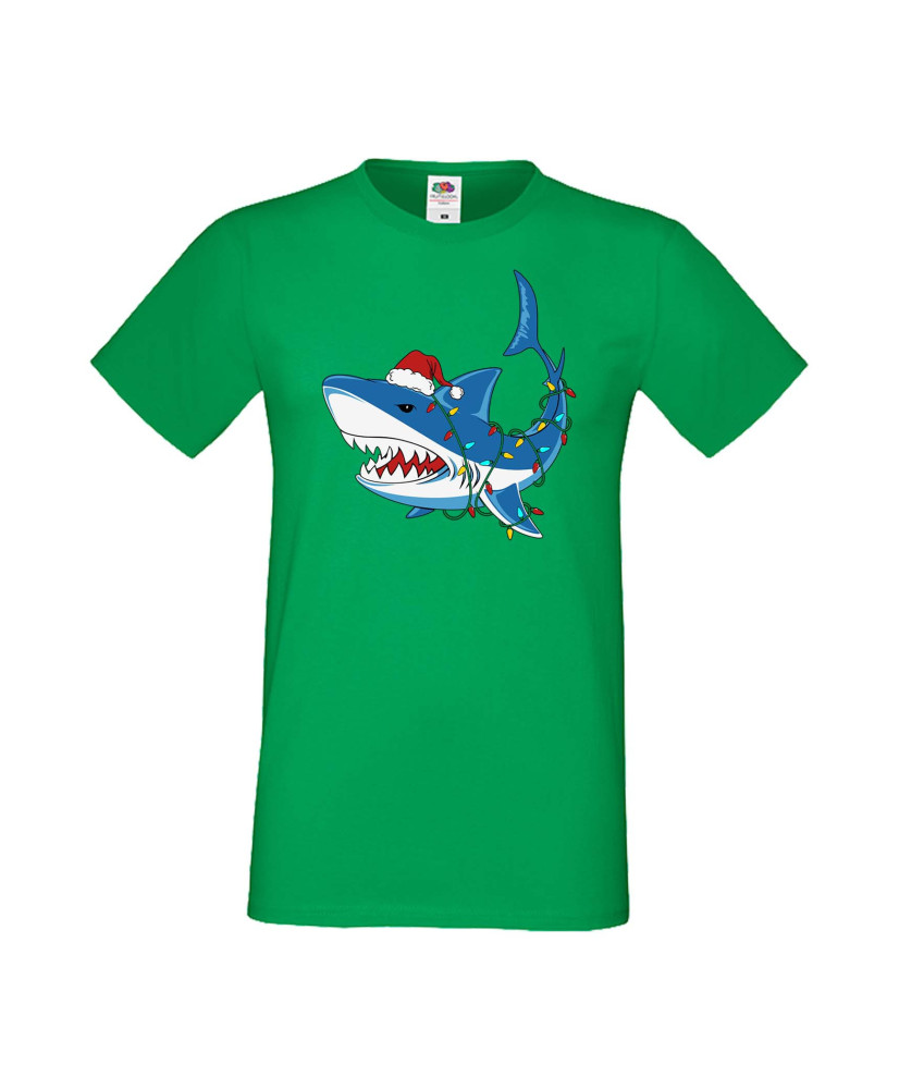 Мъжка Коледна Тениска Подарък За Коледа Нова Година Christmas Shark