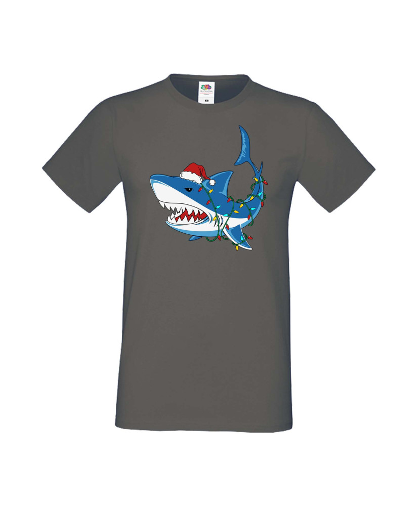 Мъжка Коледна Тениска Подарък За Коледа Нова Година Christmas Shark