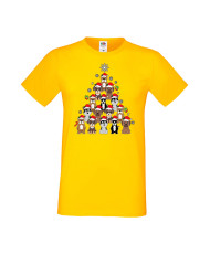 Мъжка Коледна Тениска Подарък За Коледа Нова Година Dogs Christmas Tree Chippoa