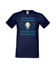 Мъжка Коледна Тениска Подарък За Коледа Нова Година Frozen Elsa Christmas