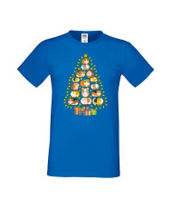 Мъжка Коледна Тениска Подарък За Коледа Нова Година Guinea Pig Christmas Tree Lights Chippoa