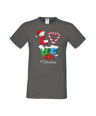 Мъжка Коледна Тениска Подарък За Коледа Нова Година Love Christmas
