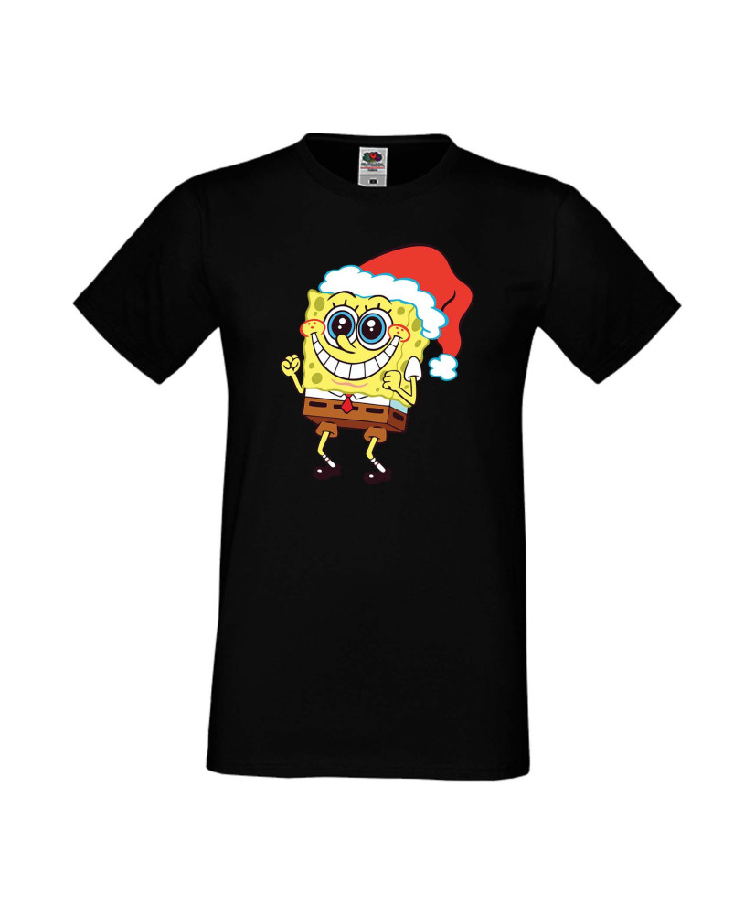 Мъжка Коледна Тениска Подарък За Коледа Нова Година Spongebob Christmas Hat Мъжка Коледна Тениска Подарък За Коледа Нова Година Spongebob Christmas Hat