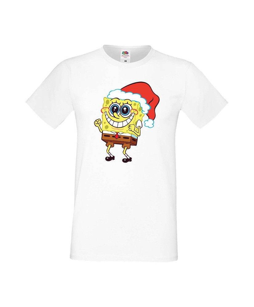 Мъжка Коледна Тениска Подарък За Коледа Нова Година Spongebob Christmas Hat Мъжка Коледна Тениска Подарък За Коледа Нова Година Spongebob Christmas Hat
