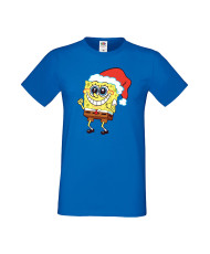 Мъжка Коледна Тениска Подарък За Коледа Нова Година Spongebob Christmas Hat