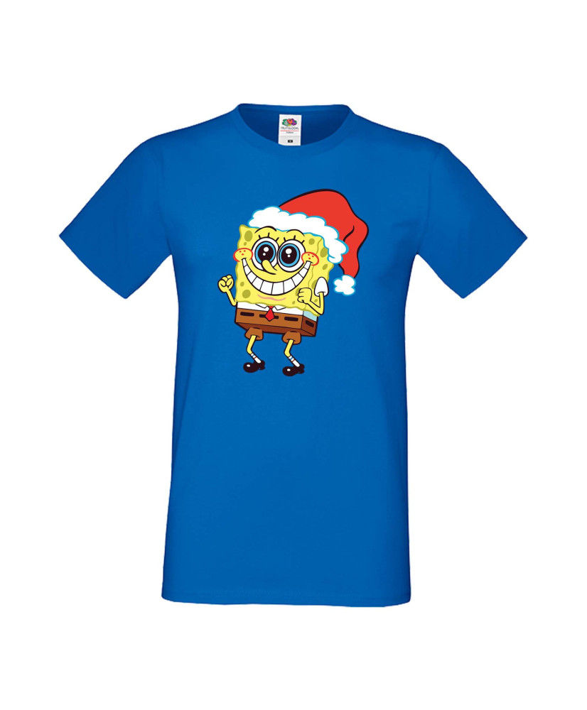 Мъжка Коледна Тениска Подарък За Коледа Нова Година Spongebob Christmas Hat Мъжка Коледна Тениска Подарък За Коледа Нова Година Spongebob Christmas Hat