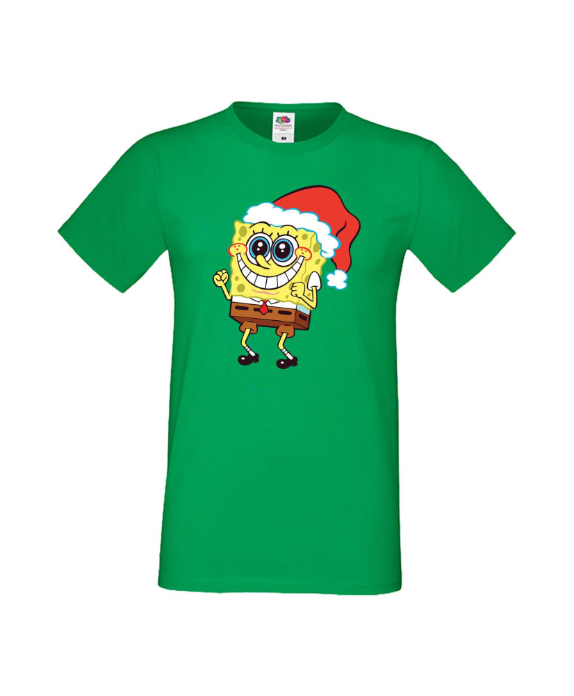 Мъжка Коледна Тениска Подарък За Коледа Нова Година Spongebob Christmas Hat Мъжка Коледна Тениска Подарък За Коледа Нова Година Spongebob Christmas Hat