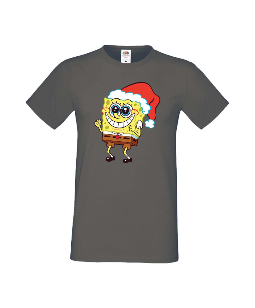 Мъжка Коледна Тениска Подарък За Коледа Нова Година Spongebob Christmas Hat Мъжка Коледна Тениска Подарък За Коледа Нова Година Spongebob Christmas Hat