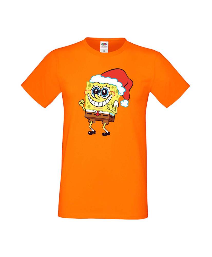 Мъжка Коледна Тениска Подарък За Коледа Нова Година Spongebob Christmas Hat Мъжка Коледна Тениска Подарък За Коледа Нова Година Spongebob Christmas Hat