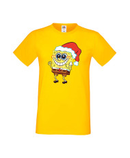 Мъжка Коледна Тениска Подарък За Коледа Нова Година Spongebob Christmas Hat