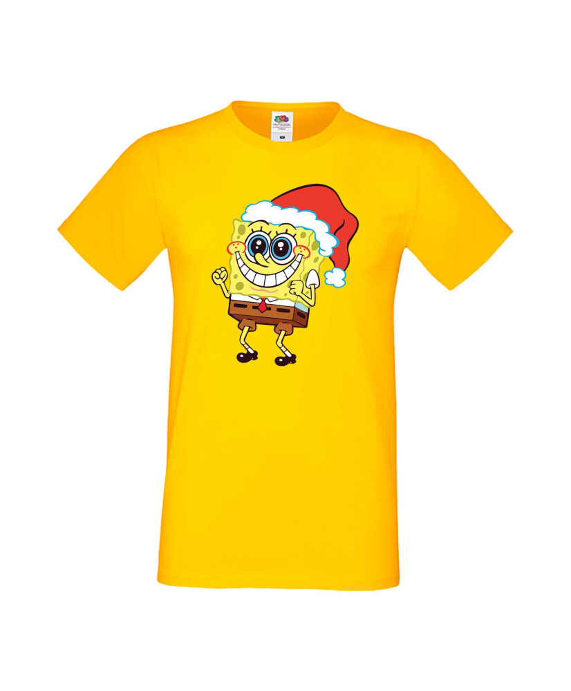 Мъжка Коледна Тениска Подарък За Коледа Нова Година Spongebob Christmas Hat Мъжка Коледна Тениска Подарък За Коледа Нова Година Spongebob Christmas Hat