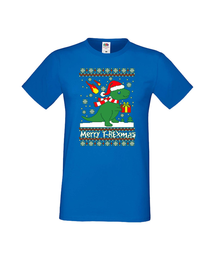 Мъжка Коледна Тениска Подарък За Коледа Нова Година T-Rex Christmas
